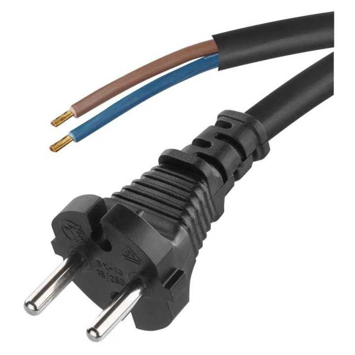 Cablu de alimentare EMOS S03350 nedetasabil flexibil izolatie cauciuc 2x1.5mm2 5m negru