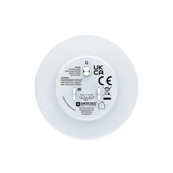 Adaptor de calatorie SKROSS Europa Schuko mama – SUA tata 16A 1.500203C-E