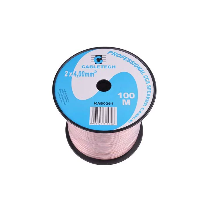 Cablu difuzor CCA 2x4mm transparent Cabletech KAB0361