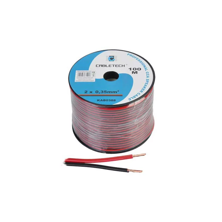 Cablu difuzor CCA 2x0.35mm rosu/negru Cabletech KAB0388