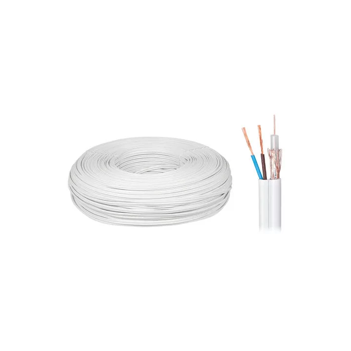 Cablu coaxial RG58 75 ohm cupru/cupru +2x0.5mm alimentare Elektrokabel