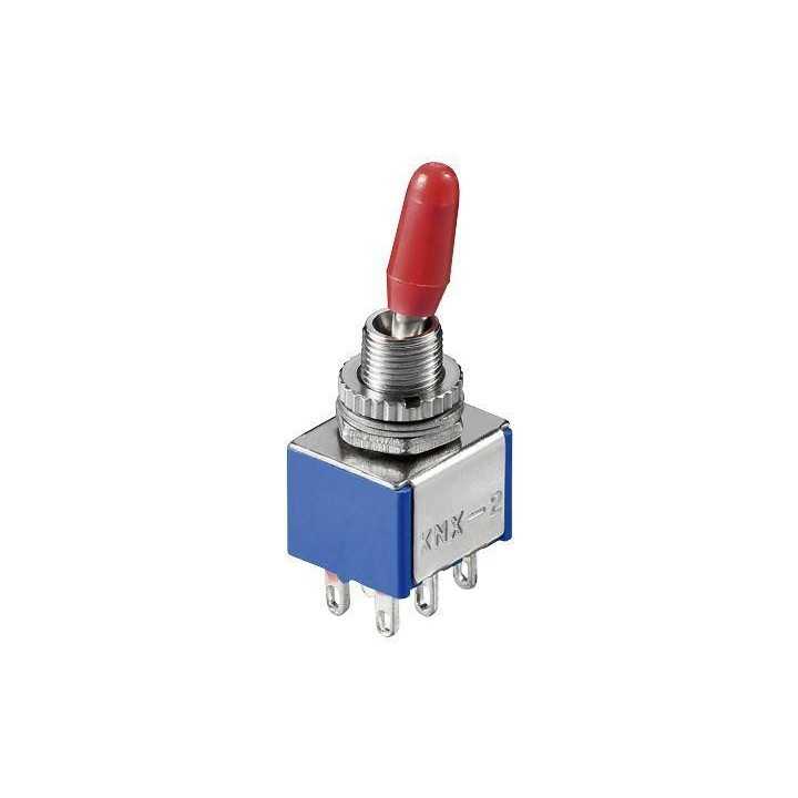 Comutator 2x ON-ON 6 pini 12.5X11.5x8.5mm Goobay