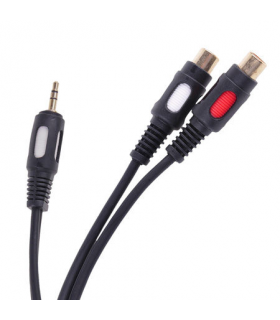 Cablu adaptor Jack tata 3.5 mm la 2x RCA mama 25cm dublu ecranat Cabletech