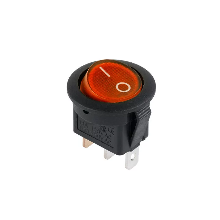 Intrerupator 3 pini ON-OFF rosu 3A 230V cu retinere