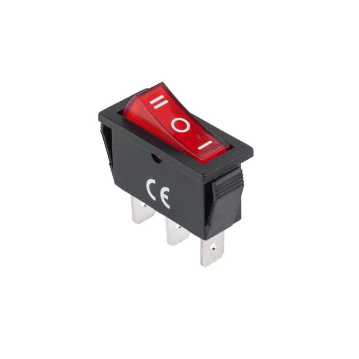 Intrerupator IRS-103-3C 3 pini ON-OFF-ON rosu 15A 250V cu retinere