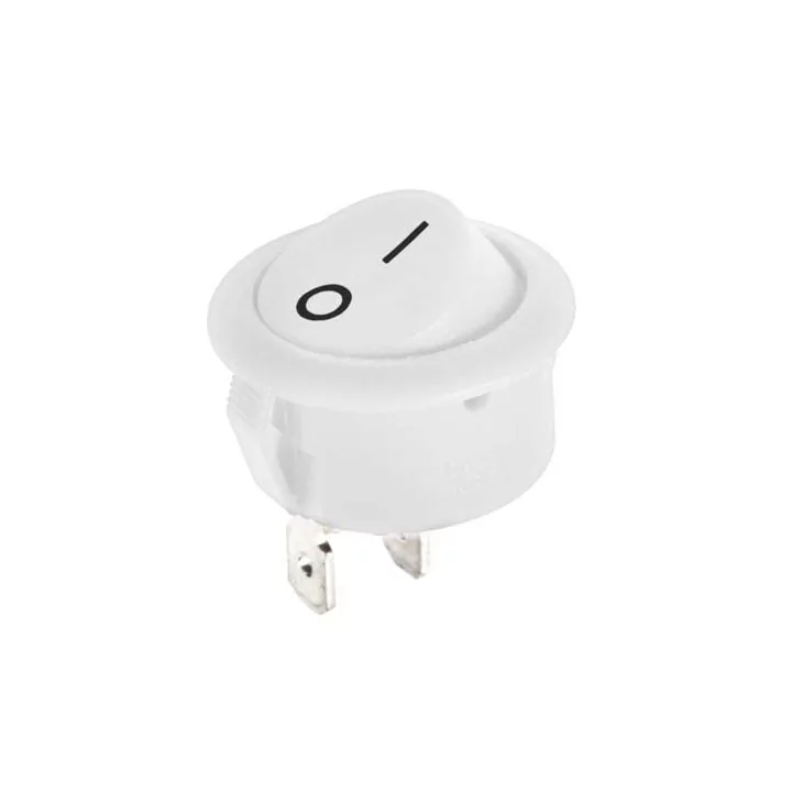 Intrerupator 2 pini ON-OFF 6A 250V alb 18x10mm cu retinere