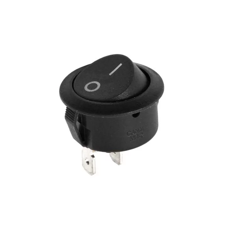 Intrerupator 2 pini ON-OFF 6A 250V negru 18x10mm cu retinere