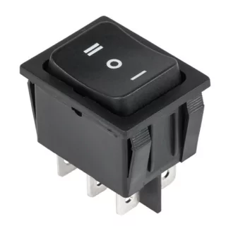 Intrerupator 6 poli 3 pozitii bistabil fara retinere ON-OFF-ON 250V 15A 21.7x28.5mm