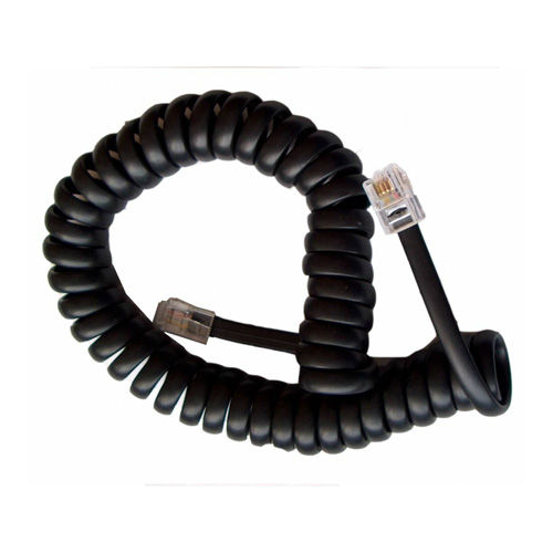 Cablu telefonic RJ10 spiralat 2.1m negru