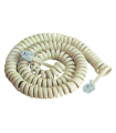 Cablu telefonic RJ10 spiralat 4.2m alb