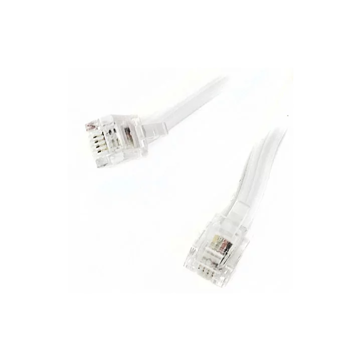 Cablu telefon extensie RJ11 4m alb