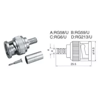 Mufa Bnc RG59 tata sertizare