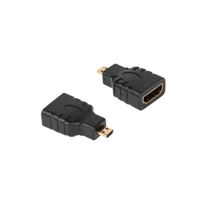 Adaptor micro HDMI la HDMI mama aurit negru