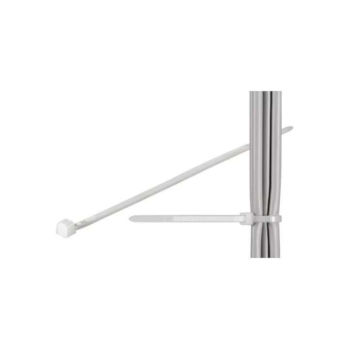 Coliere plastic de strangere cabluri 200x2.5mm transparent fixPoint