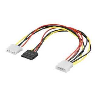 Cablu adaptor sata la 2x Molex 5.25 mama si tata 30cm Goobay