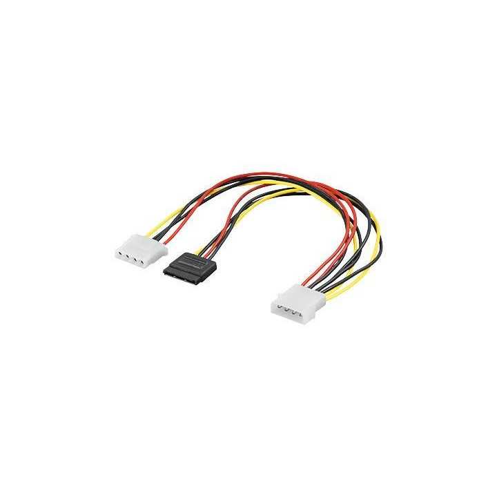 Cablu adaptor sata la 2x Molex 5.25 mama si tata 30cm Goobay