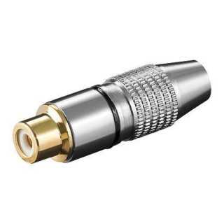 Mufa RCA mama inel negru metal aurit Goobay