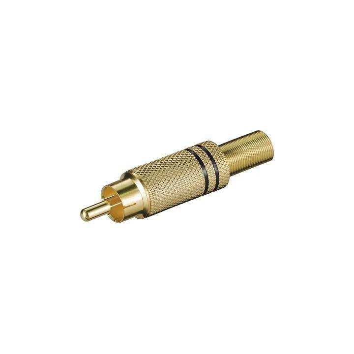 RCA mufa RCA tata metal aurit inel negru Goobay