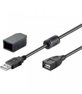 Cablu prelungitor USB 2m mama-tata clip si ferita USB2.0 Goobay