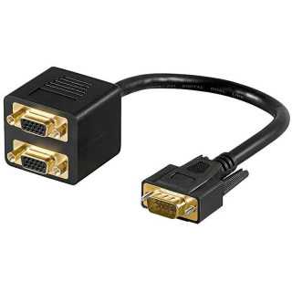 Splitter VGA la 2x VGA mama aurit Goobay