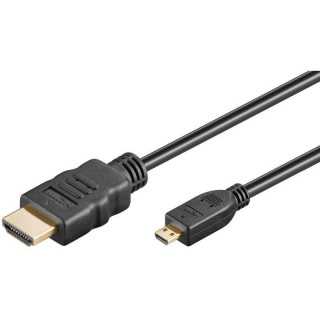 Cablu micro HDMI (micro D) la HDMI 3D 4K cu Ethernet 1.5m Goobay