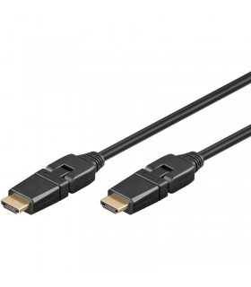 Cablu HDMI V1.4 360 grade 1.5m Ethernet 3D 4K Ultra HD 2160p 30Hz Goobay