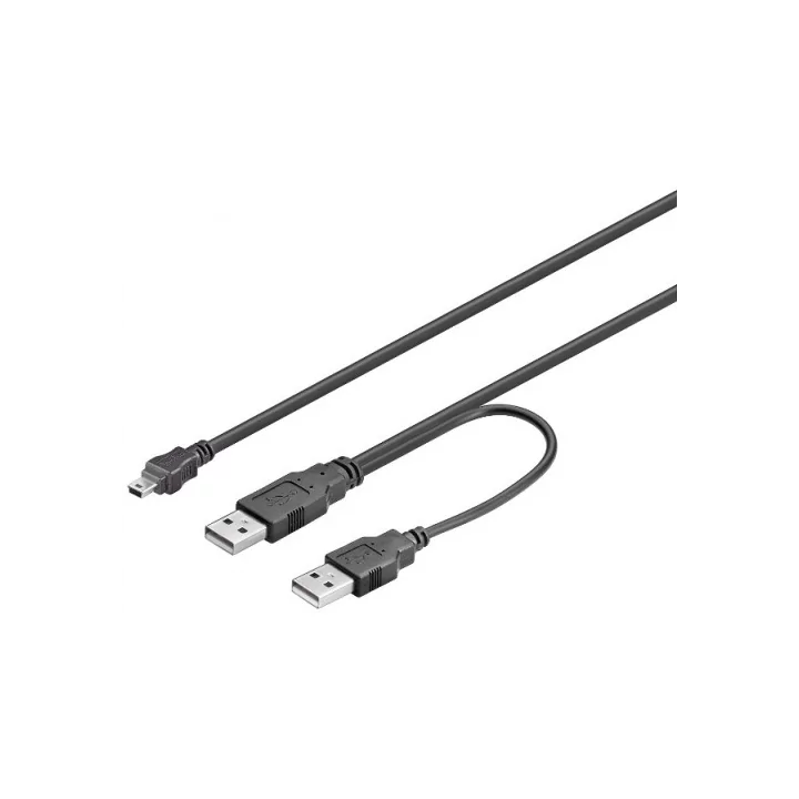 Cablu 2x USB A tata la mini USB tata 1.8m Goobay