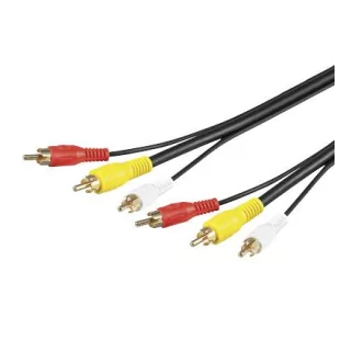 Cablu 3x RCA 5m video RG59 Goobay