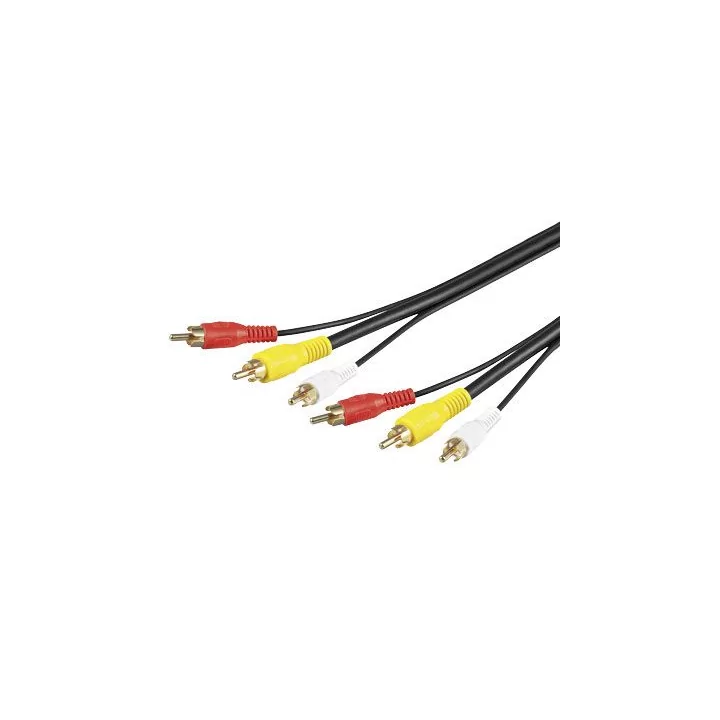 Cablu 3x RCA 10m video RG59 Goobay