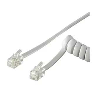 Cablu telefonic receptor spiralat RJ10 2m 4 pini 4 contacte Goobay
