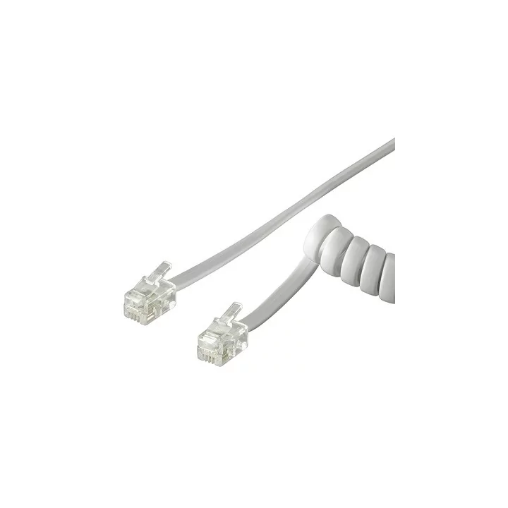 Cablu telefonic receptor spiralat RJ10 2m 4 pini 4 contacte Goobay
