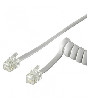 Cablu telefonic receptor spiralat RJ10 4m 4 pini 4 contacte Goobay