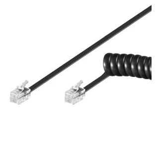 Cablu telefonic receptor spiralat RJ10 7m 4 pini 4 contacte Goobay
