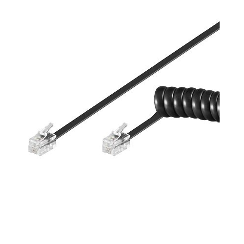 Cablu telefonic receptor spiralat RJ10 7m 4 pini 4 contacte Goobay
