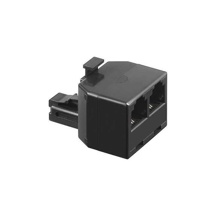 Adaptor RJ11 tata la 2x RJ11 mama negru Goobay