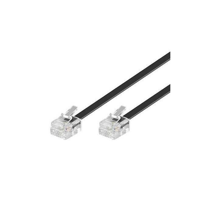 Cablu telefon 6m RJ11 6P4C negru Goobay