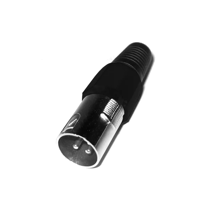 Mufa XLR tata negru montare cu lipire pe fir protectie pentru cablu WTY0054A