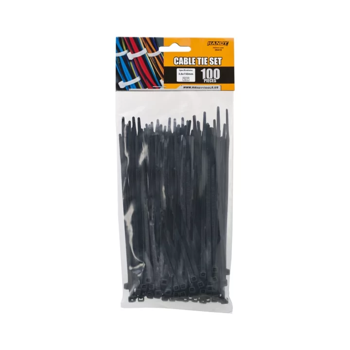 Coliere plastic 150x3.6mm negre 100buc Handy