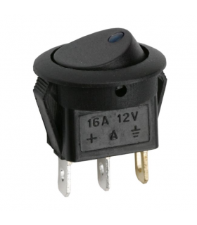 Interupator basculant 1 circuit 3 pini OFF-ON LED albastru 12V 16A cu retinere 09042KE