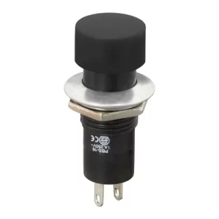 Buton 1 circuit 1A 250V ON-(OFF) negru fara retinere