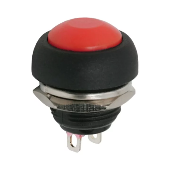 Buton 1 circuit 1A 250V OFF-(ON) rosu fara retinere 09044PI