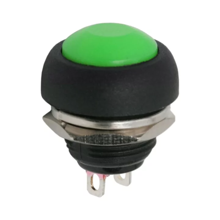 Buton 1 circuit 1A 250V OFF-(ON) verde fara retinere