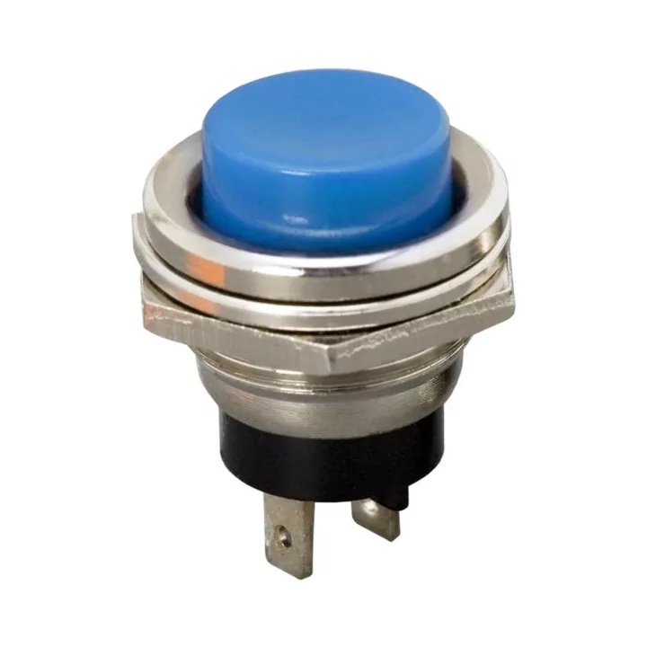 Buton 1 circuit 2A 250V OFF-(ON) fara retinere albastru 09065KE