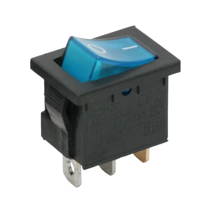 Interupator basculant 1 circuit 3 pini 6.5A 250V OFF-ON albastru 09019KE