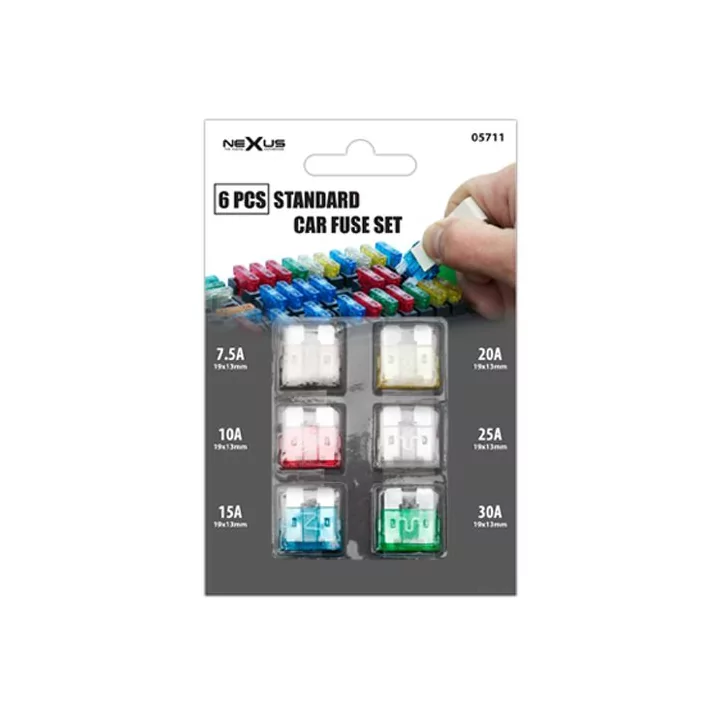 Pachet de sigurante 7.5A/10A/15A/20A/25A/30A NEXUS 19x13mm