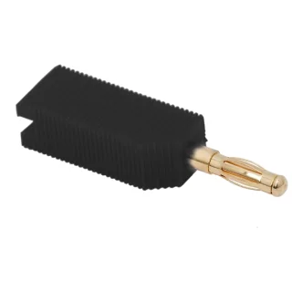 Mufa banana neagra contact aurit cablu 4mm