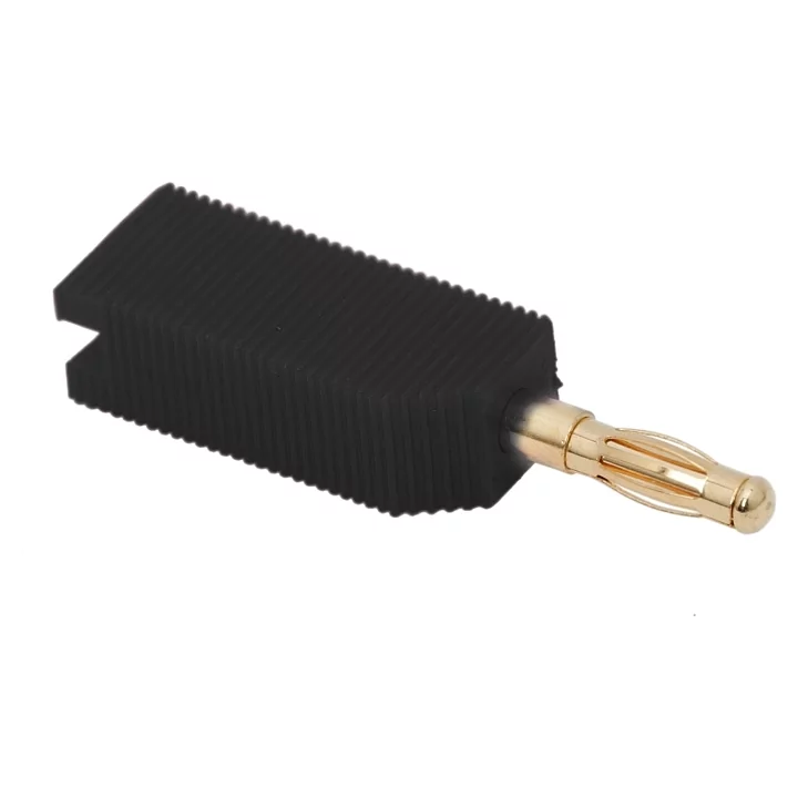 Mufa banana neagra contact aurit cablu 4mm