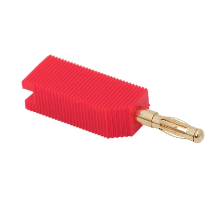 Mufa banana rosie contact aurit cablu 4mm