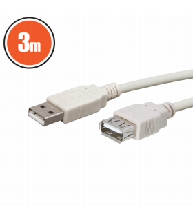 Cablu prelungitor USB tata A la mama A 3m alb