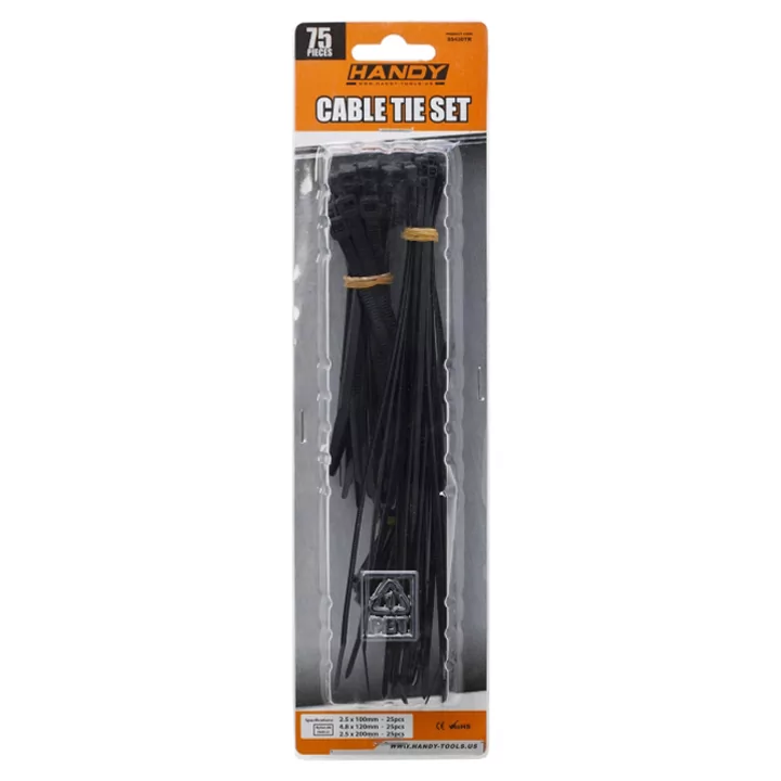 Coliere plastic negre 75buc Handy